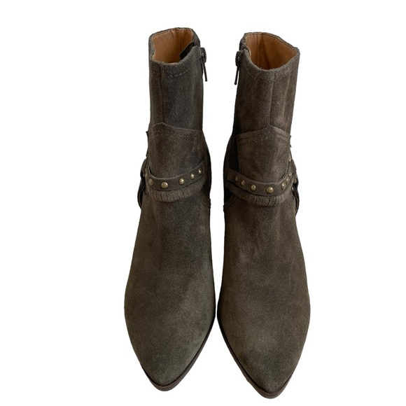 Lucky Brand Women’s Majoko Suede Mid-calf Harness Boots Size 7.5 Dark Moss Green - Picture 3 of 9